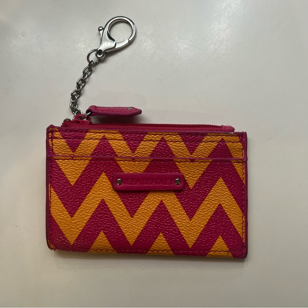Vera Bradley Zig Zag Card Coin Keychain purse